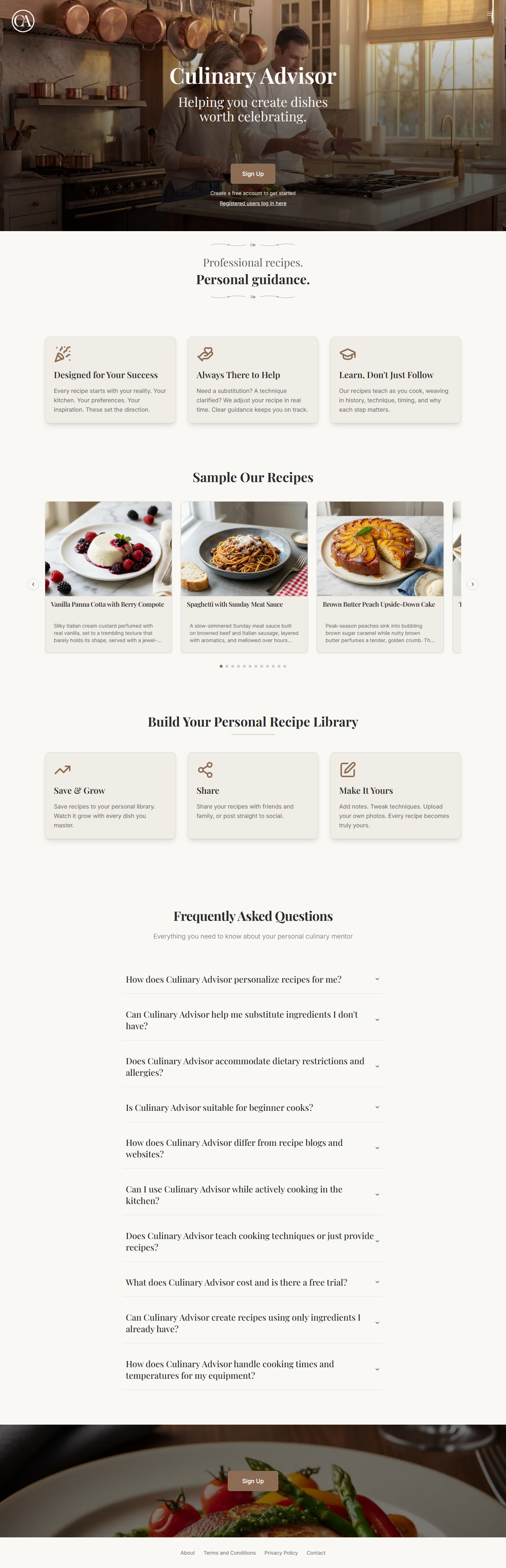 CulinaryAdvisor homepage